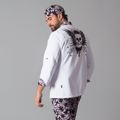 CHAQUETA COCINA UNISEX MICROFIBRA MILITA GARYS 2