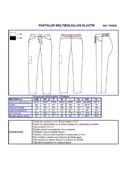 PANTALON MICROFIBRA ELASTICA 7028 GARYS