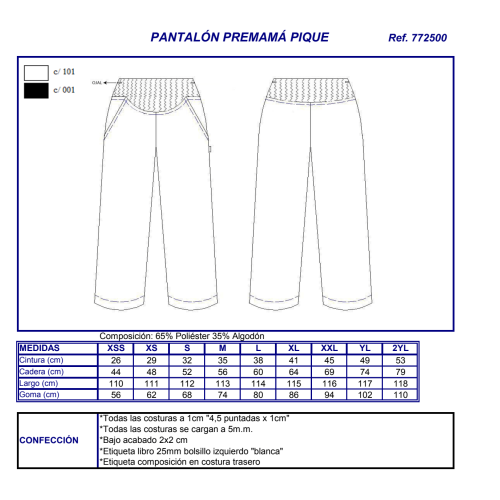 PANTALON PREMAMA BLANCO 7725 GARYS 2
