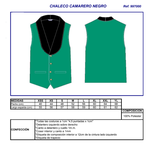 CHALECO CAMARERO SMOKING 9970 GARYS 2