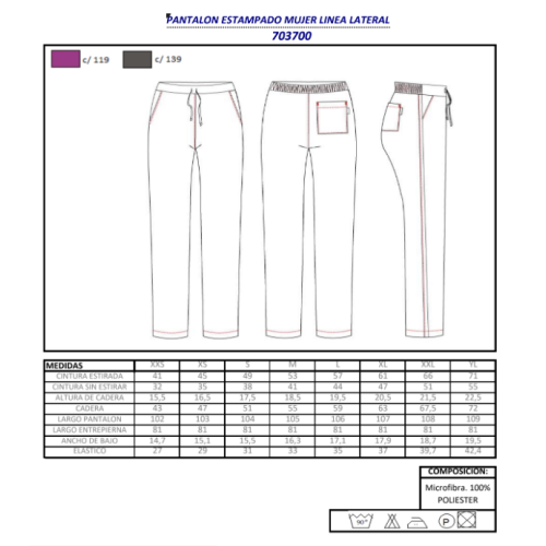 PANTALON MUJER MICROFIBRA ESTAMPADO  7037 GARYS 2