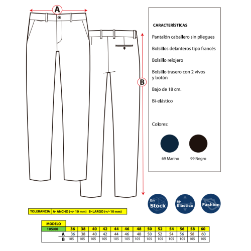 PANTALON HOMBRE POLIESTER ELASTICO  DACOBEL 2