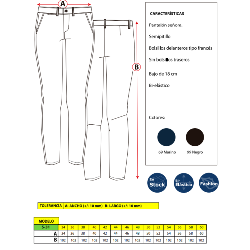 PANTALON MUJER POLIESTER ELASTICO DACOBEL 2