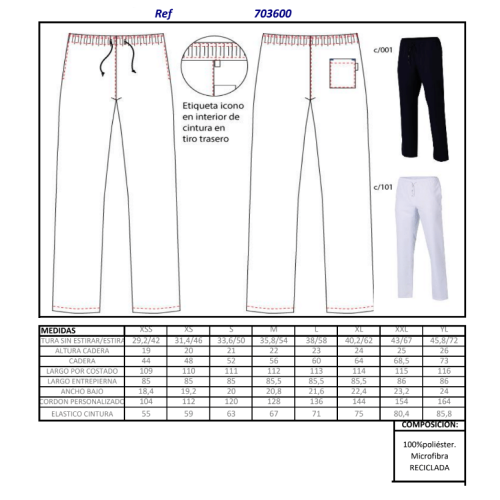 PANTALON SANITARIO MICROFIBRA 7036 GARYS 2