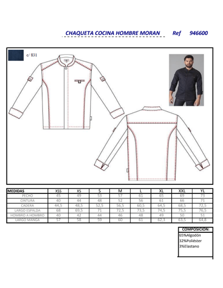 CHAQUETA COCINA MORAN GARYS