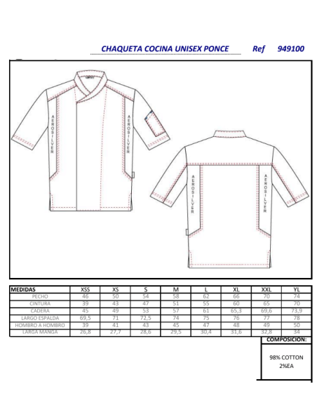 CHAQUETA COCINA TEJANA PONCE GARYS