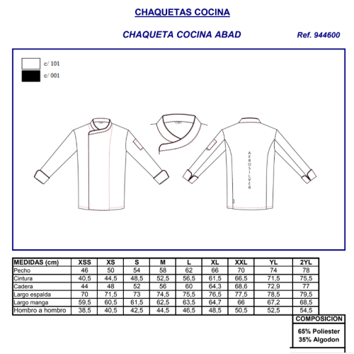 CHAQUETA COCINA ABAD BLANCA GARYS 2