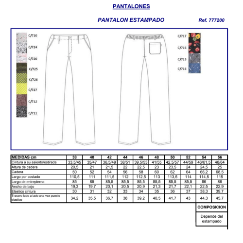 PANTALON COCINA ESTAMPADO 7772 GARYS 2