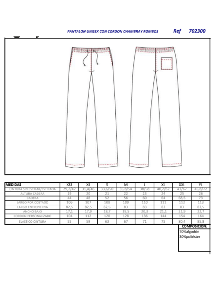 PANTALON COCINERO 7023 GARYS