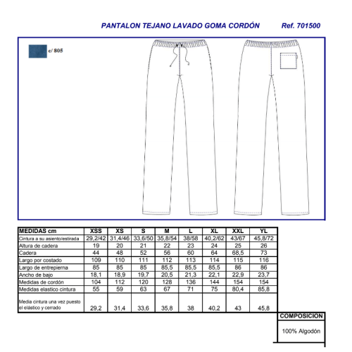 PANTALON COCINERO TEJANO 7015 GARYS 2
