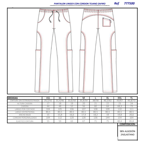PANTALON COCINERO TEJANO ZAFIRO GARYS 2