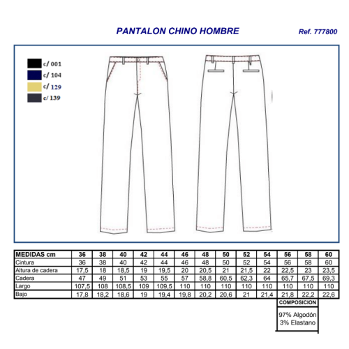 PANTALON CHINO HOMBRE 7778 GARYS 2