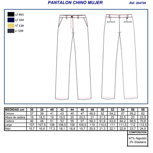 PANTALON CHINO MUJER 2047 GARYS 2