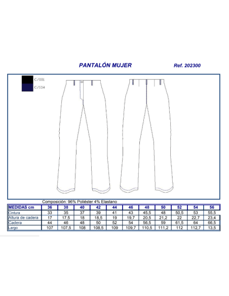 PANTALON MUJER BIELASTICO TECNO GARYS