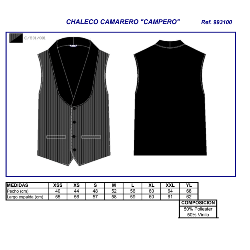 CHALECO CAMARERO CAMPERO 9931 GARYS 2