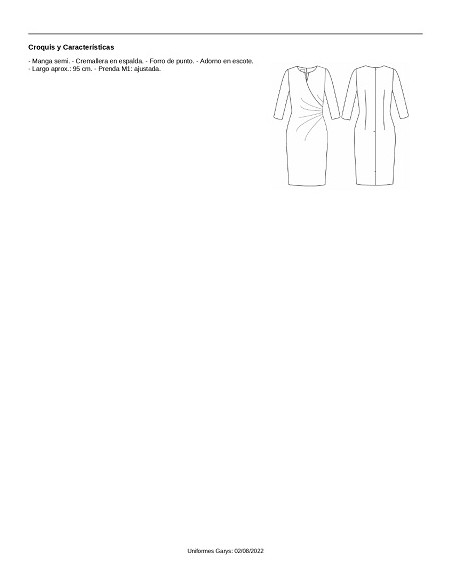 VESTIDO DRAPEADO 550003 GARYS