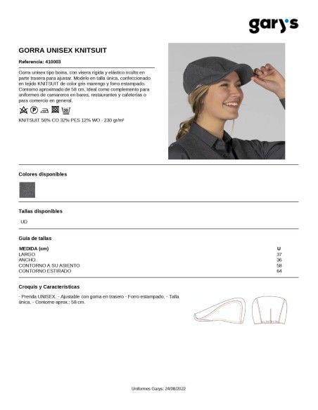 GORRA UNISEX KNITSUIT 410003 GARYS